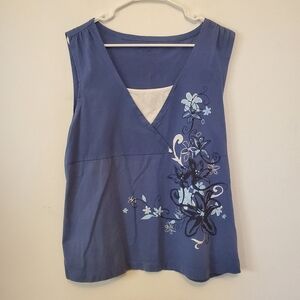 Basic Editions sleeveless floral top Size 1X